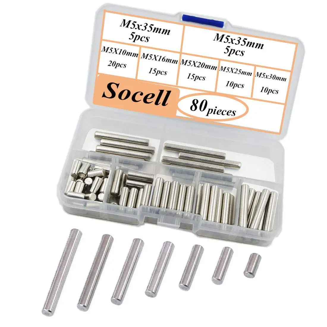 Shelf Brackets & Supports Glarks 50Pieces 5x25mm Dowel Pin Stainless