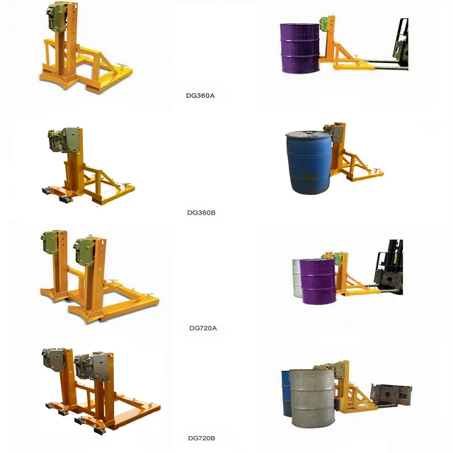 Fork Mounted Drum Grabber Heavy Duty Steel Construction And Lock Device