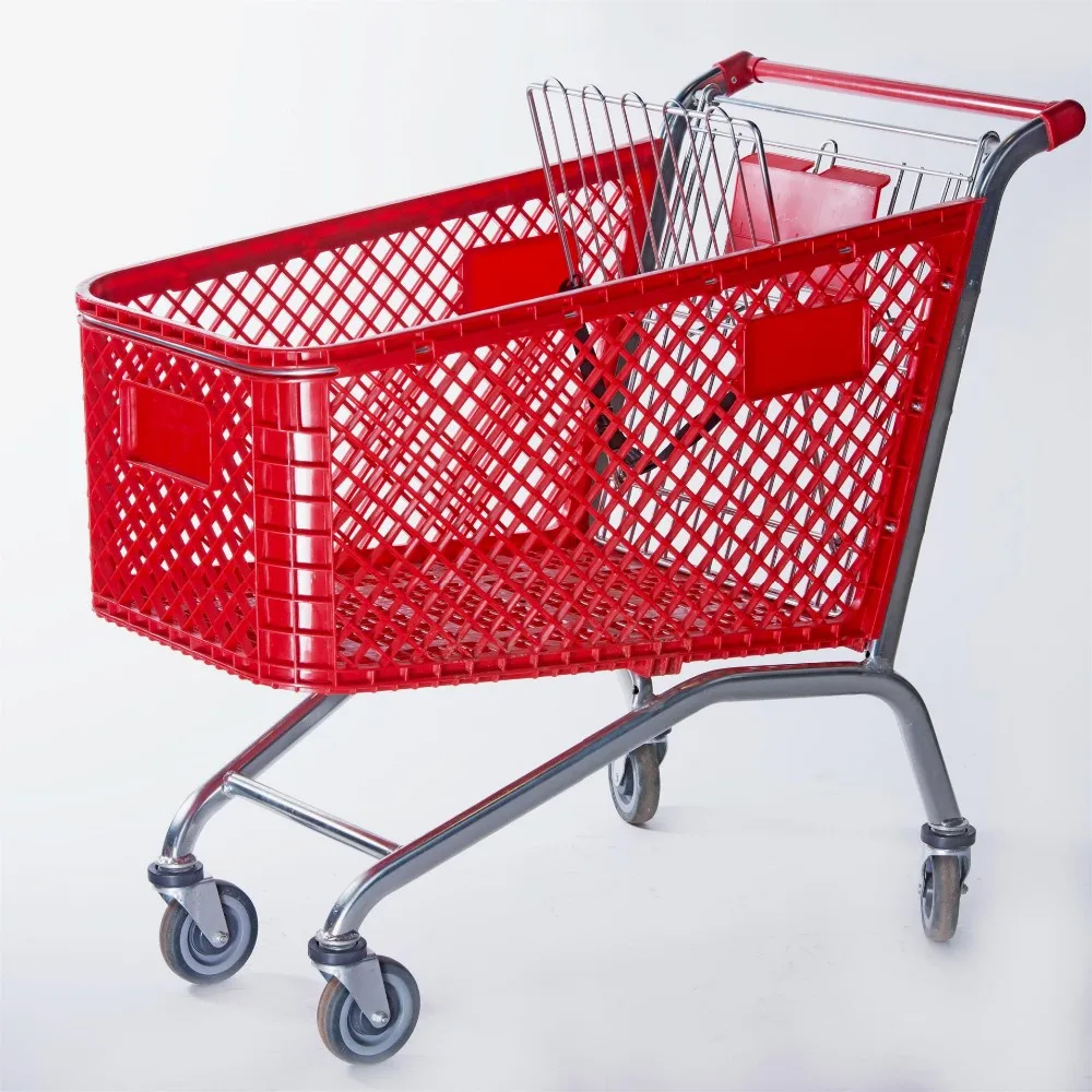 120L pull standard plastic foldable shopping trolley cart