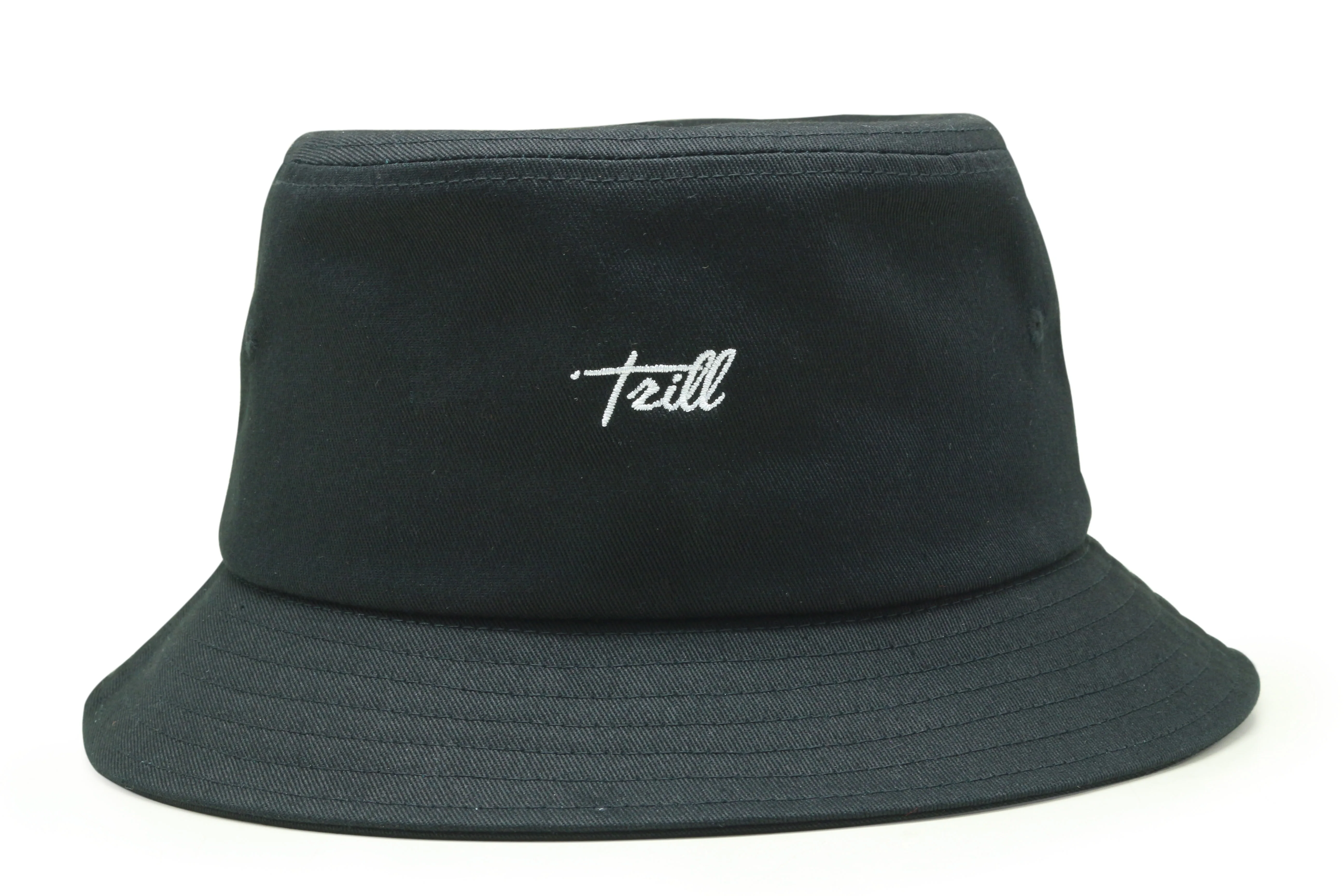 Black Bucket Hat 100% Cotton Customize Plain Cap Wholesale - Buy Black