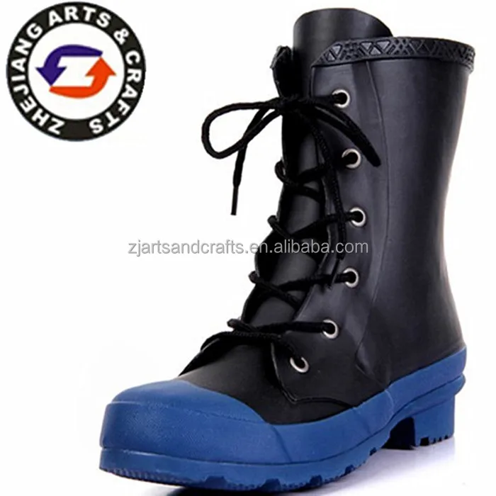 tall lace up rain boots