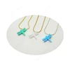 Fashion Charming Animal Dragonfly Necklace Loose Colored Synthetic Opal Stone With 925 Silver Chain
