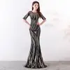 Slim Long Evening Dress different size for choice striped 268224
