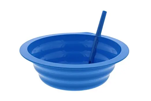 COLORFUL BPA FREE 2-SIPPY BOWLS SIP A  BOWL 22oz BUILT IN STRAW MADE IN USA 