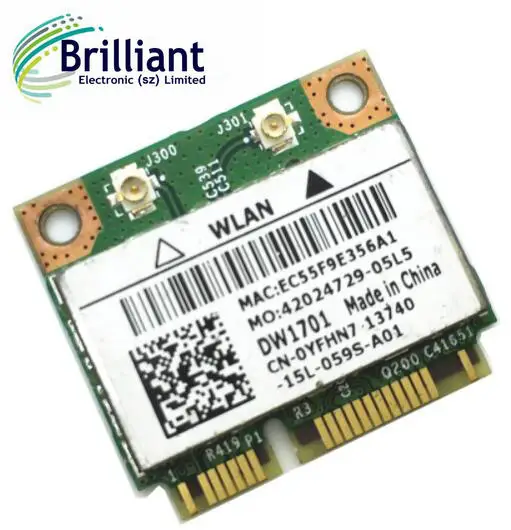 BroadCom Dell BCM94313HMGB BCM2070 BCM4313 DW1701 Wireless N Half BT WLAN Card