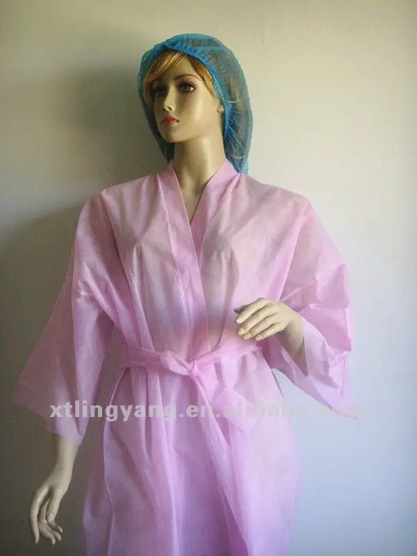 100 Vigin Material Comfortable Disposable Pp Non Woven Bath Robe