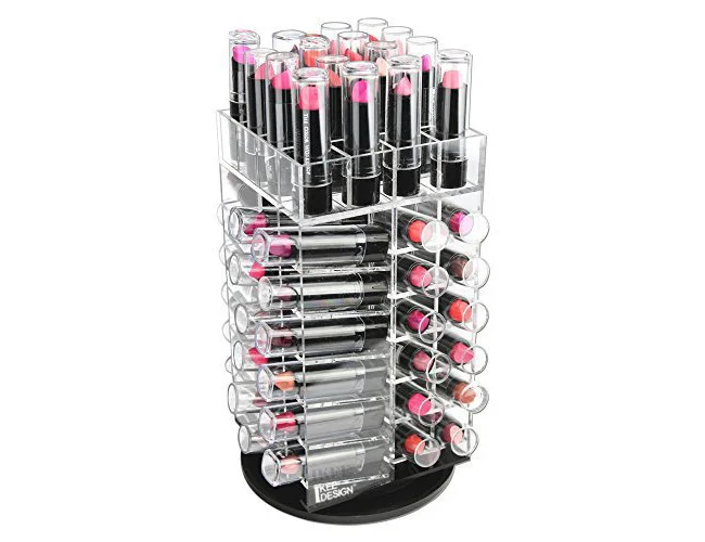 Premium Acrylic Rotating Cosmetic 64 Lipsticks Tower Organizer Lipstick