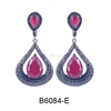 wholesale saudi arab wedding ruby cubic zirconia drop 925 silver earrings