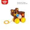 Toddler Preschool String Pull Along Bear Ball Rolling Wooden Toy