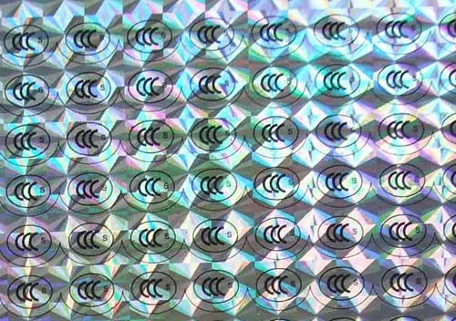 silver hologram stickers, Void Holograms 3d hologram sticker, laser label