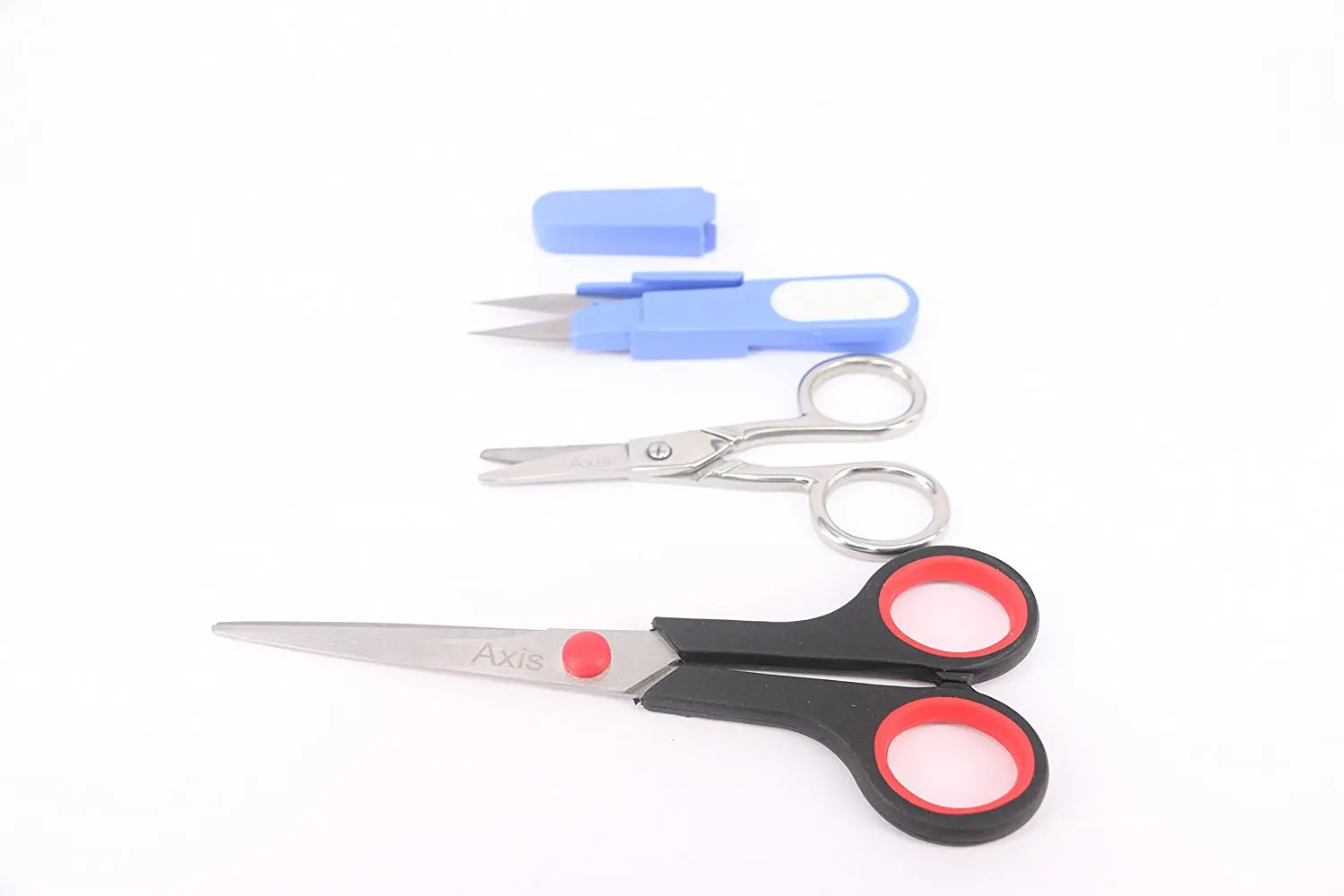 Office Scissors Set 4.5 Inch Blunt Kids Scissors Nose Vibrissa Full Stainless Steel - Precision Ultra Edge Scissors 7 Inch - 4.5 Inch Thread Nippers Sharp Point Quick-Clip Cutting Scissor 3-Pack