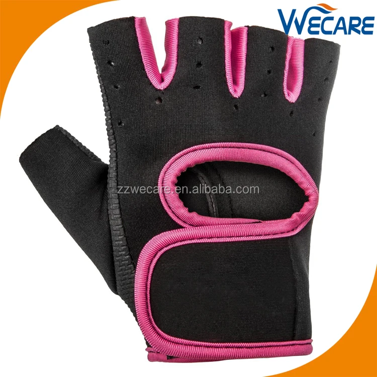 Women Padded Grip Fingerless Gym Gloves For Weight Lifting And Cross