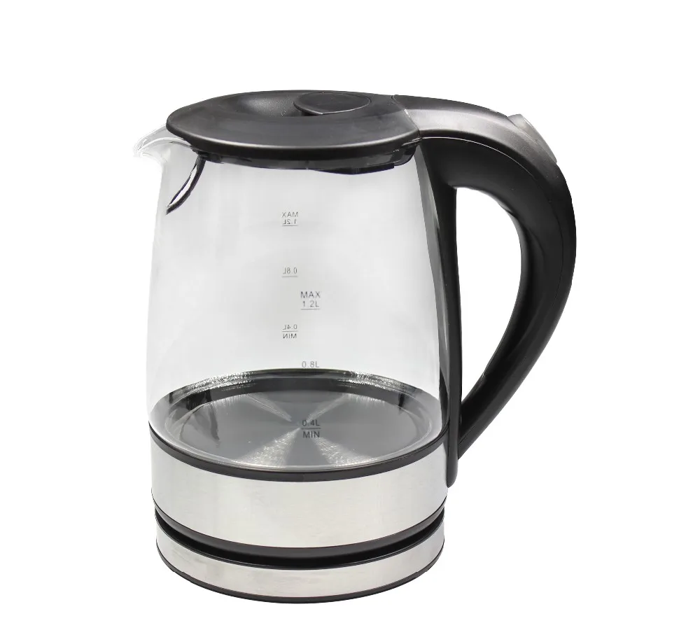 1.2l glass electrical kettle with led blue illumination light