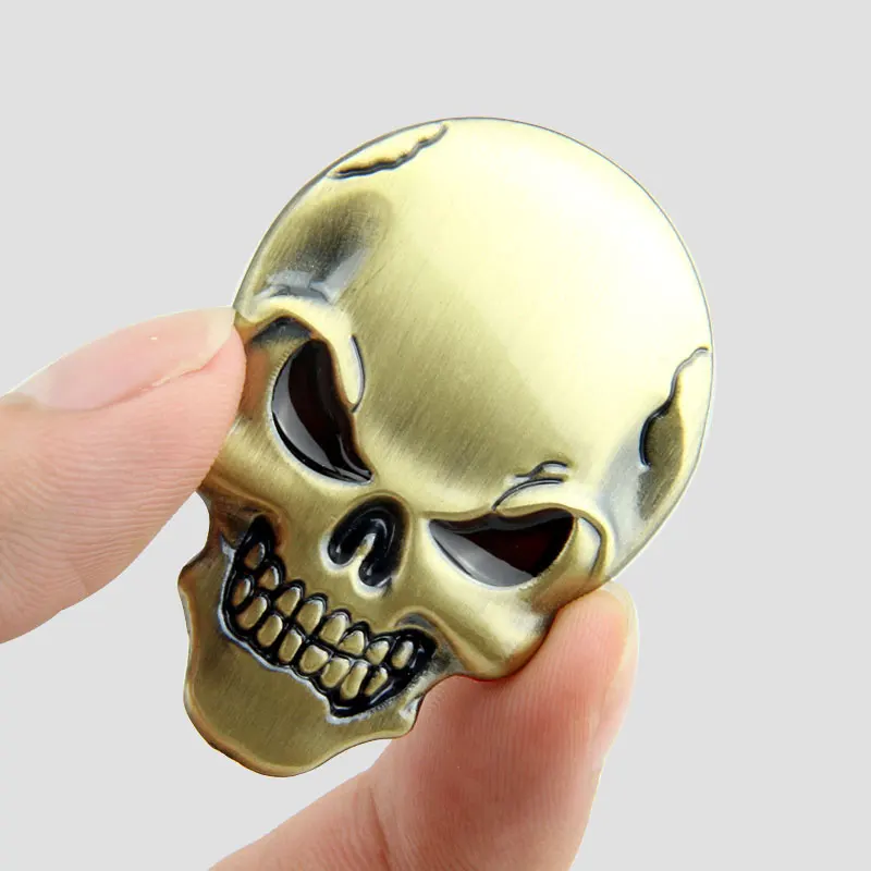 Metal Skull Skeleton Car Sticker Car Emblem Badge Logo Metal Car Skull ...