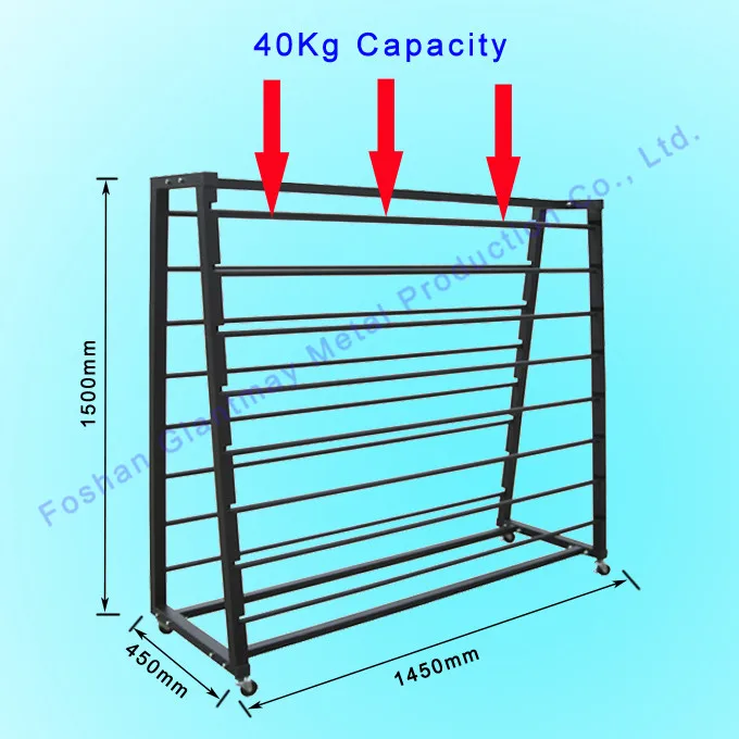 Free Standing Wallpaper Fabric Rug Metal Display Rack And Stand Fabric ...