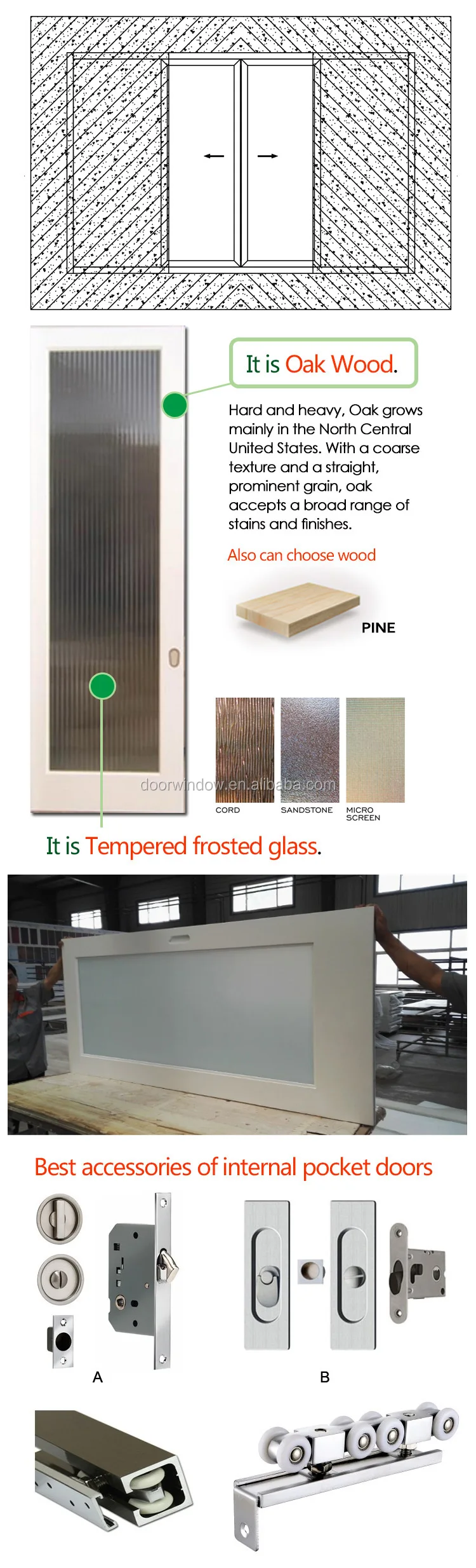 Customized Glass and wood pocket sliding door