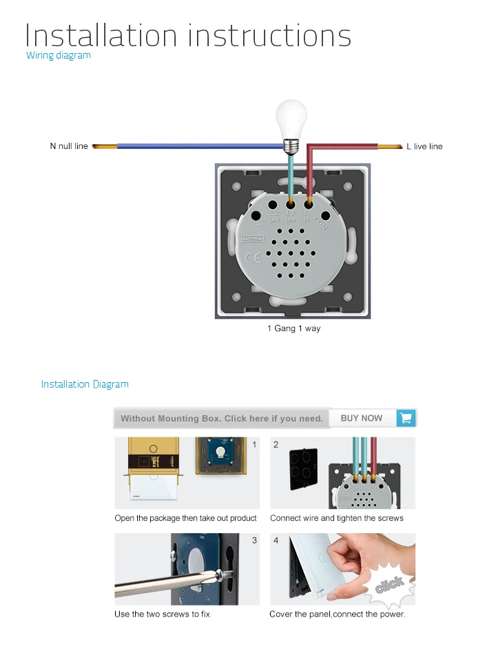 Livolo Luxury White Crystal Glass Panel Intelligent Touch Wall Light Switch EU standard - ANKUX.COM