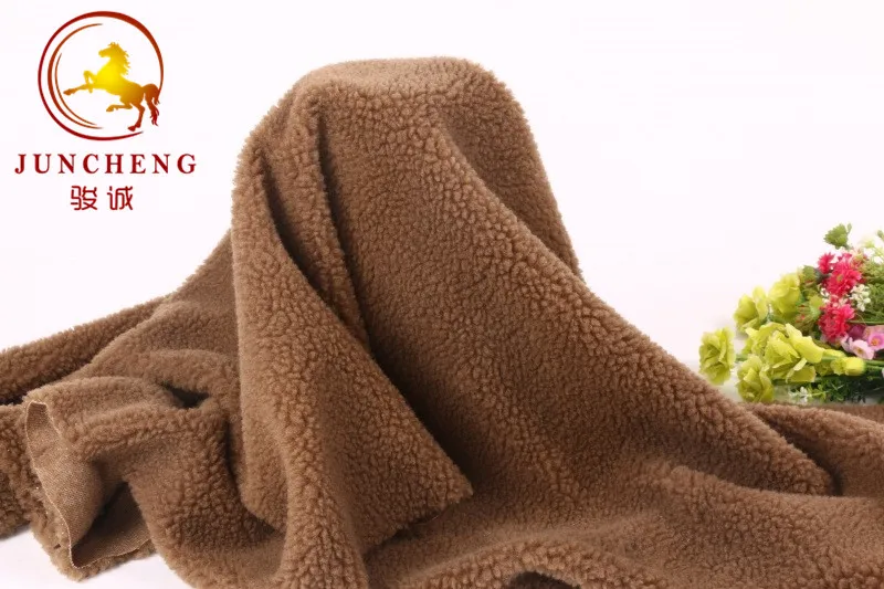 Sherpa Polyester Fleece Fabric Suede Bonded Sherpa Fabric For Garment