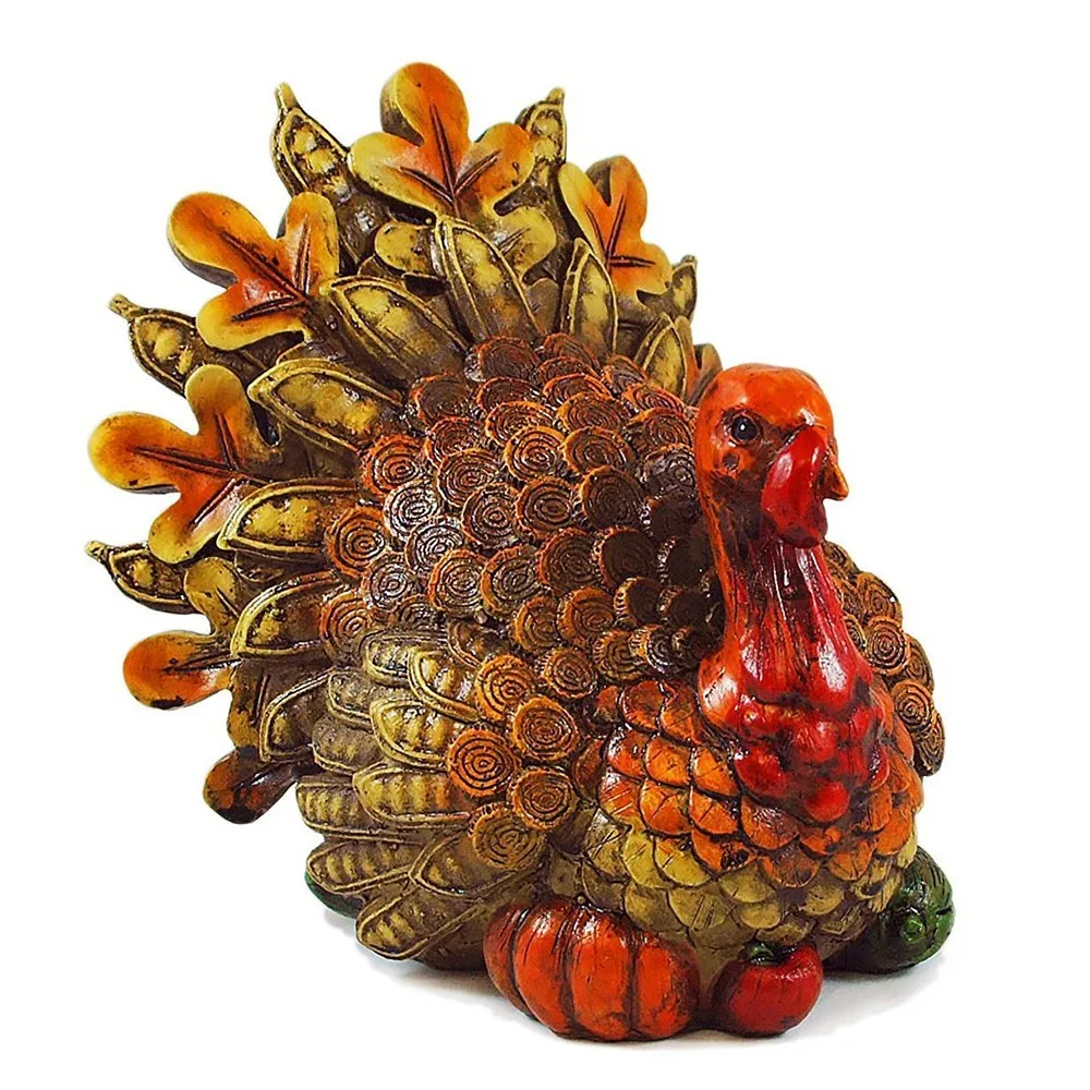 Thanksgiving Day Resin Happy Harvest Pumpkin Table Top Decoration With ...