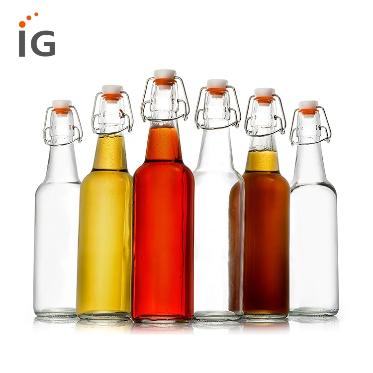 Free Shipping USA Swing Top Grolsch Glass Bottles 16oz 11X3.5" CLEAR 