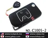 Snow White series Key shell 3 Button Folding Refit Remote key Casing-Matte Black / C1005-2