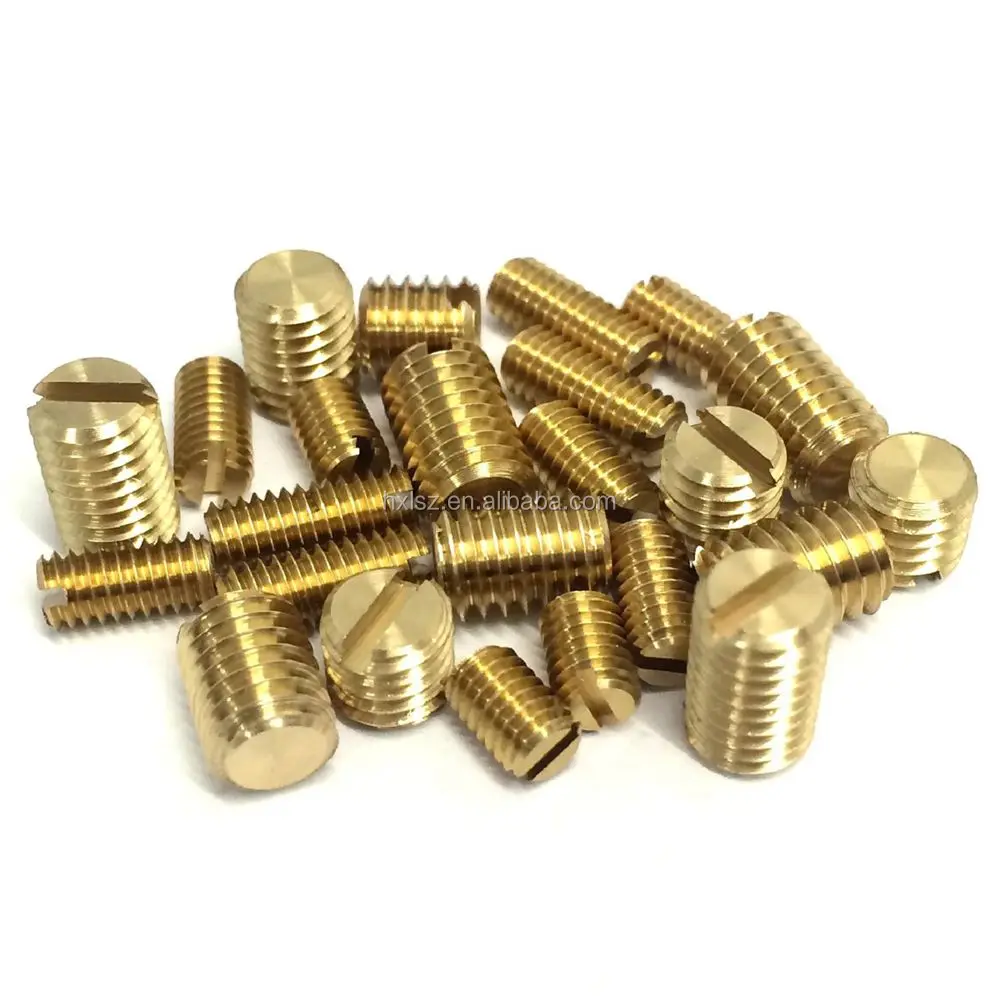 China Manufacture Made Din 551 Slotted Brass Grub Set Screws With Flat