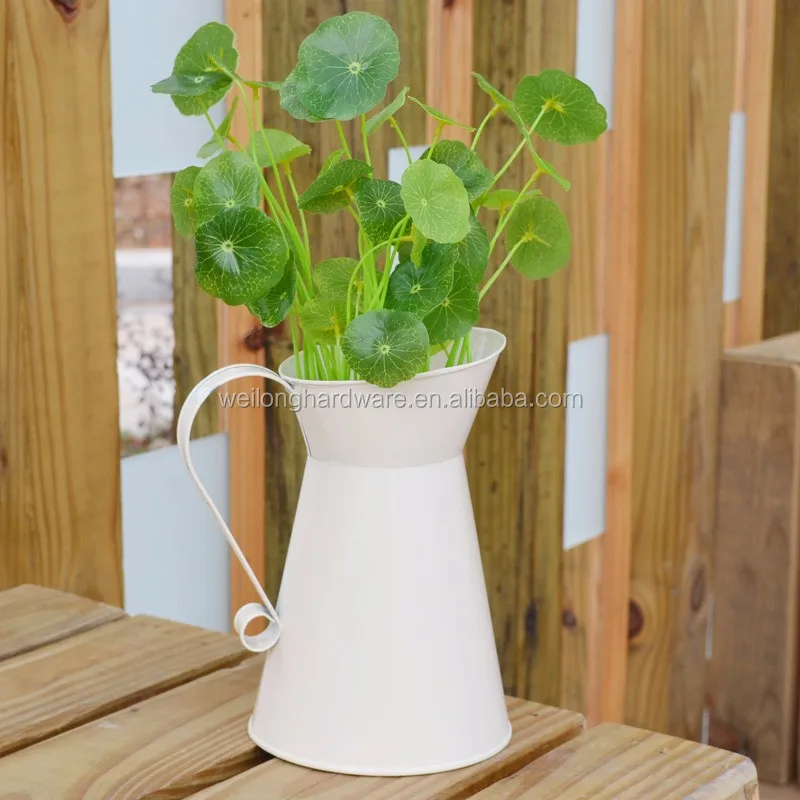 Rustic Style Garden Decor Metal Flower Vase Decorative Tin Water Pitcher Rustic Style Garden Decor Metal Flower Vase Decorative Tin Water Pitcher