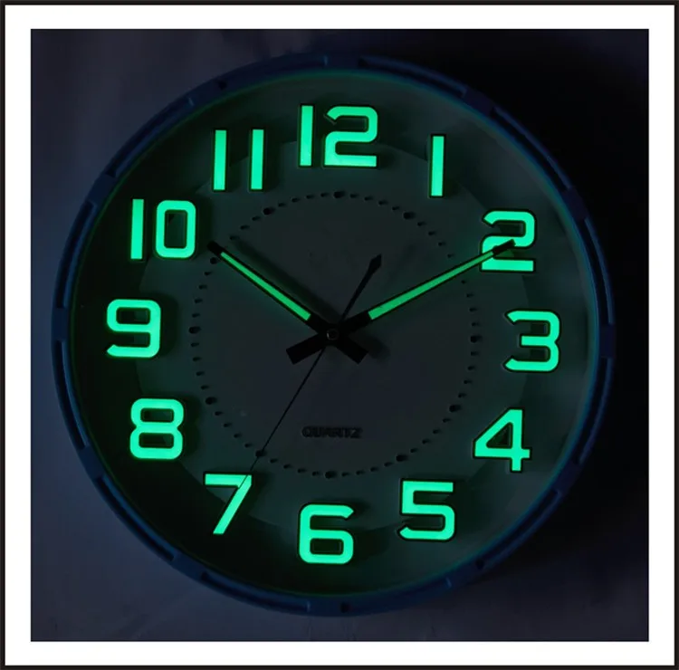 Style Home Decoration Wall Clock With Luminous Hands & Numbers Buy