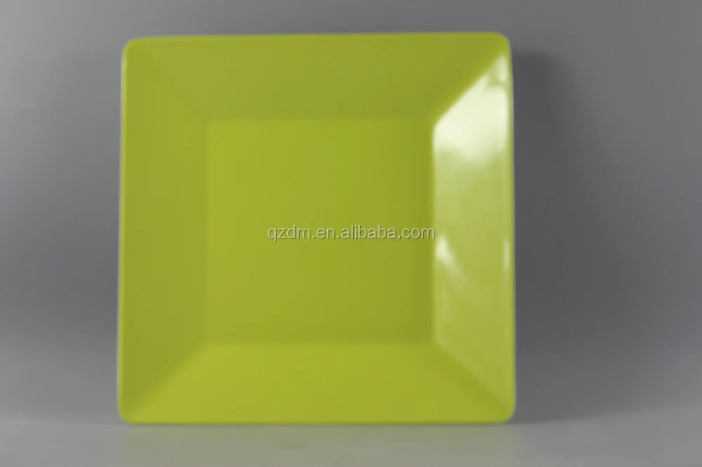 Yellow Dinnerware,Square Shape Melamine Tableware Plate