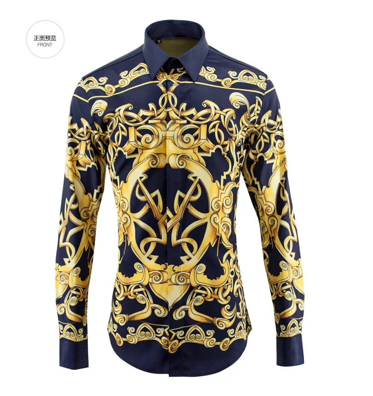 High Quality 3d Printing Long-sleeved Men's Shirt - Buy 3d Printing T ...