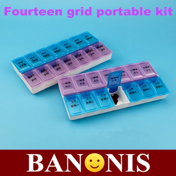 14 Grid 7 Day Double Row Pill Box Creative Carryon Week Small Pill Box