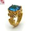 Classic Gold Finger Ring Rings Design Prong Setting Jade Green Gemstone Ring BHR00107