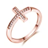 good quality crystal cross ring