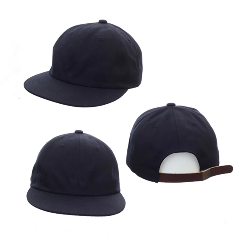 Cheap Leather Strap Hat 100% Cotton Custom Underbrim Cap Unstructured ...