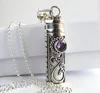 Popular alloy Jewelry amethyst antique perfume bottle pendant for necklace