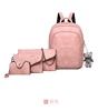 wholesale Hot sale cheap Women Leather bagpack cute backpack Shoulder Bag Purse Card Holder 4pcs Set