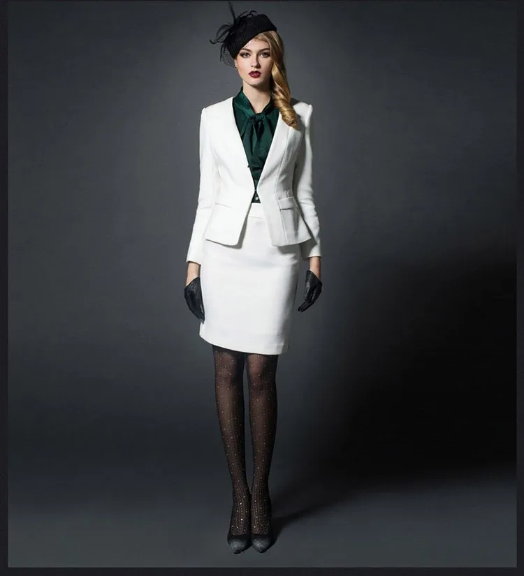 エレガントレディース 白 スーツ 人気のファッション画像