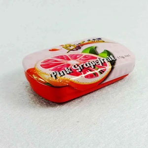 plain custom food packing mint candy push and pull tin can