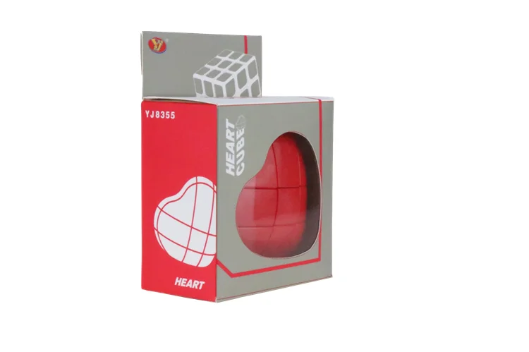 Yongjun hot selling educational toys clear plastic 3d heart shaped puzzle mini cube