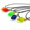 New Stranger Things inspired Fairy Light Necklace Red Blue Green Colors Leather Rope Chain for Women and Men fans