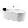K-8899K Freestanding Round Solid Surface Spa Soaking Bathtubs with Legs