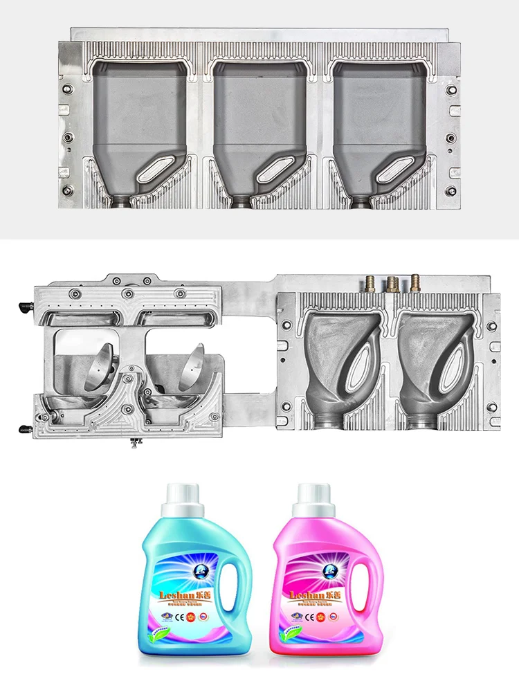 4 cavity plastic blowing mould for HPDE 2.2L bean paste round bottle