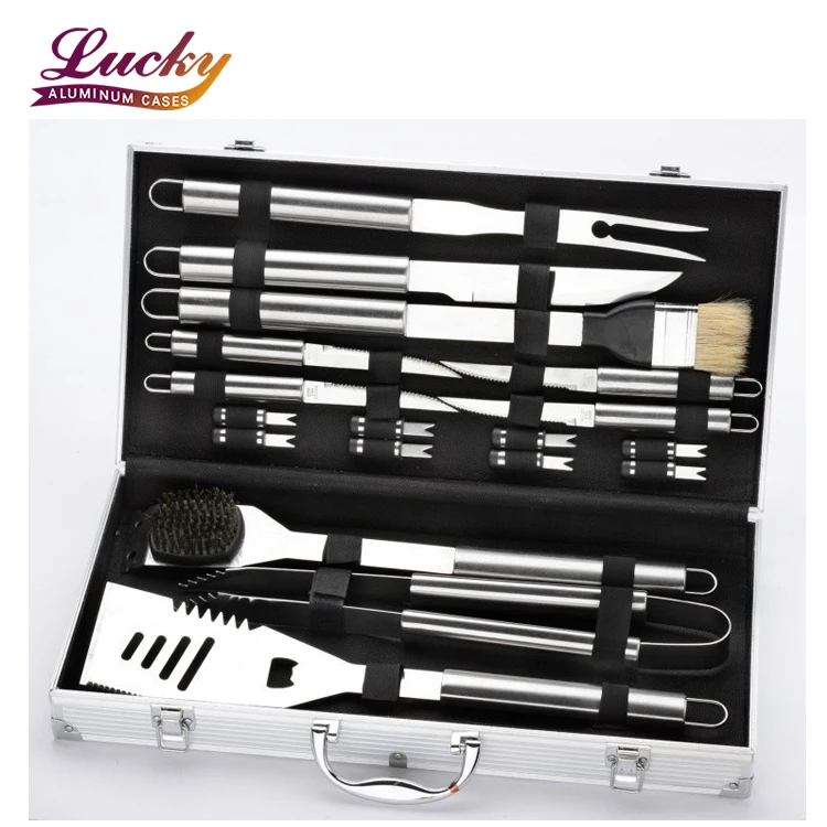 Iso Standard Aluminum Barbecue Carrying Case For Tools And Utensils