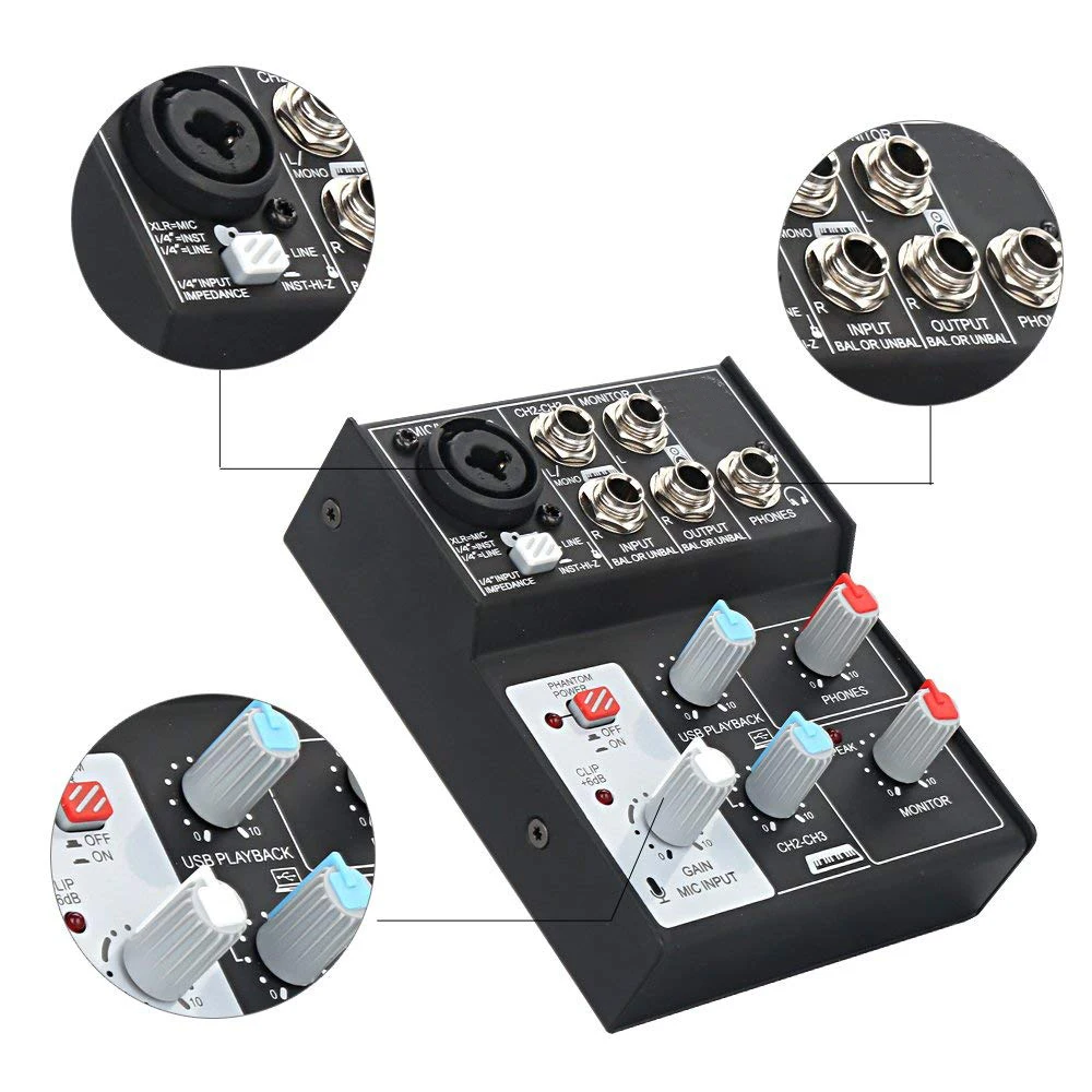 Enping High Quality Mini Audio Mixer With Low Price For Behringers