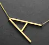 Collar de la letra del alfabeto de la manera collar pendiente del acero inoxidable del oro del collar 14k para las mujeres
