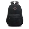 Wholesale strong quality simple black canvas school leisure backpack for school student