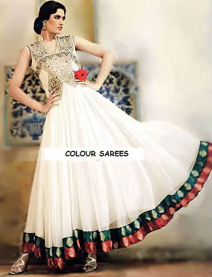 white anarkali salwar