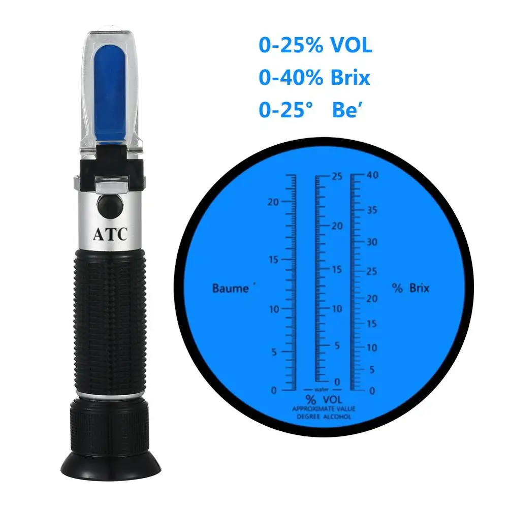High Quality 3 In 1 Hand Held Grape & Alcohol Refractometer For