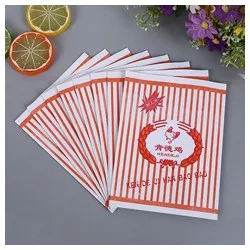 Good quality flat Fast food packing oil proof paper bag