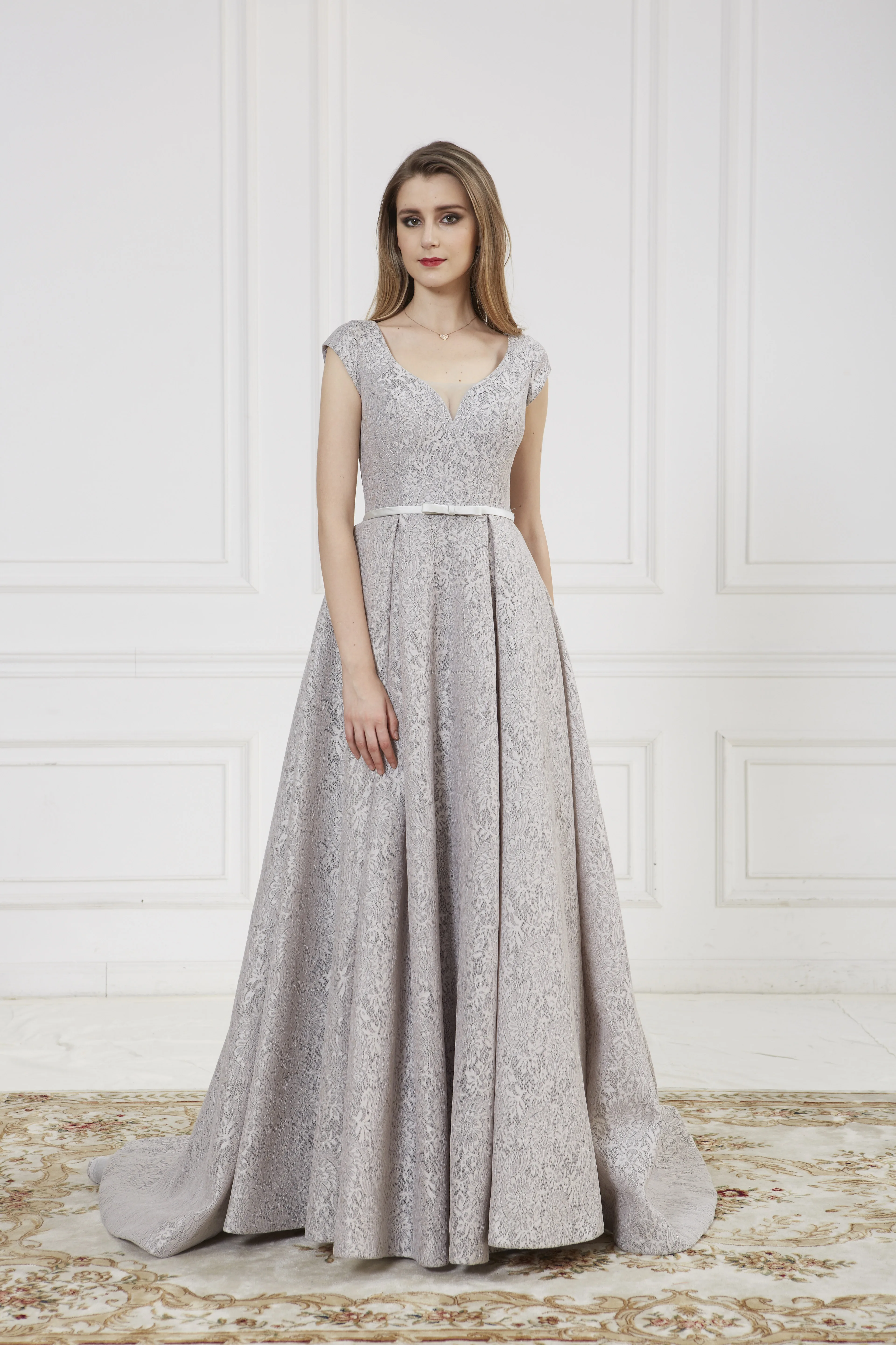gray color evening gowns